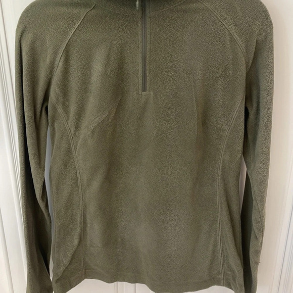 Columbia Women's Quarter-Zip Fleece Pullover sweater size M medium olive green - Picture 10 of 10